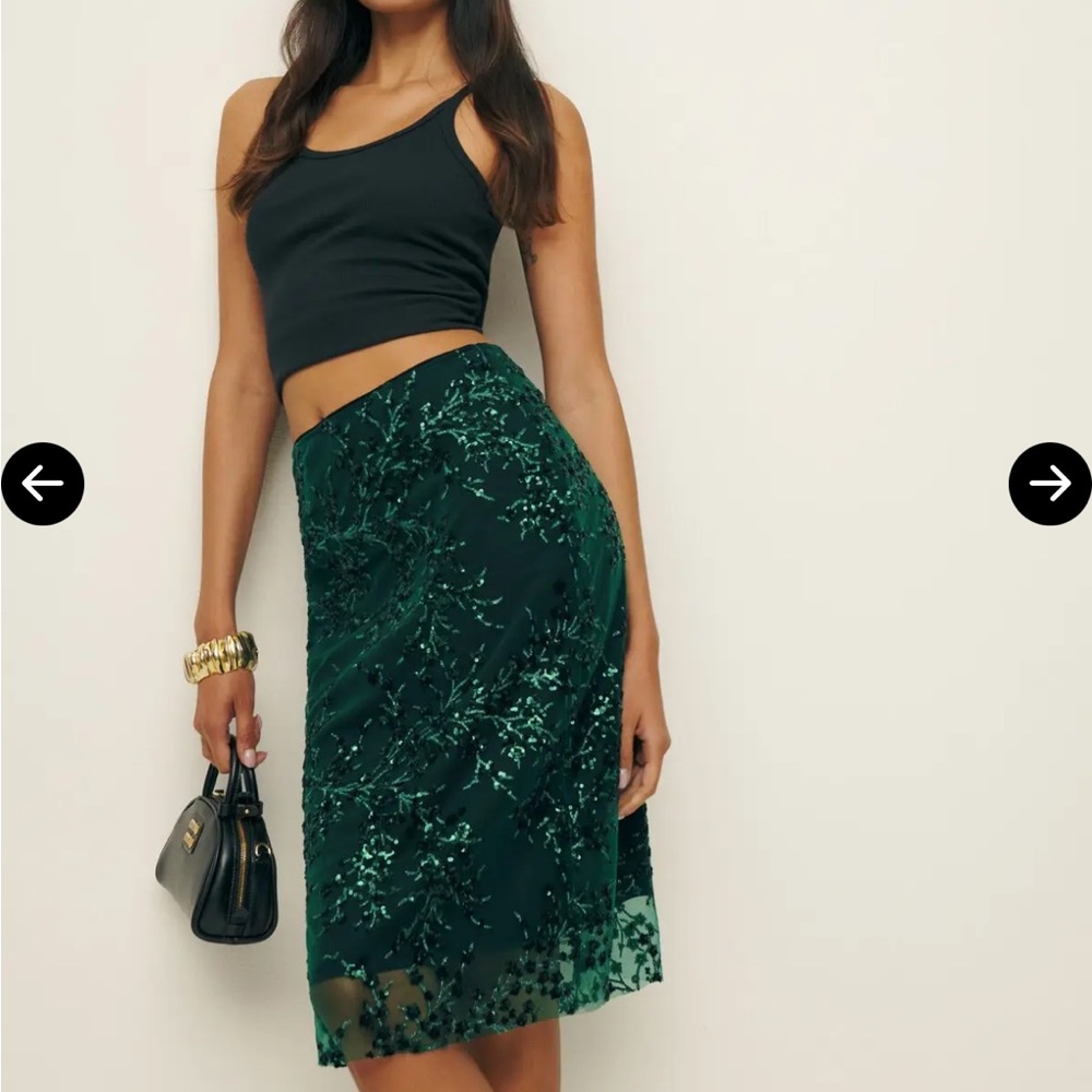 Blanca skirt Ibiza collection Elegant Green Floral Skirt
